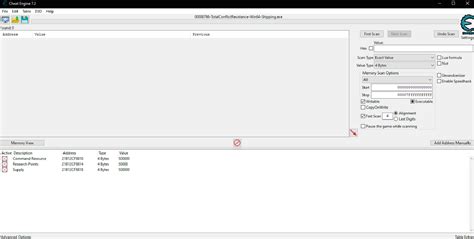 total conflict resistance cheat engine